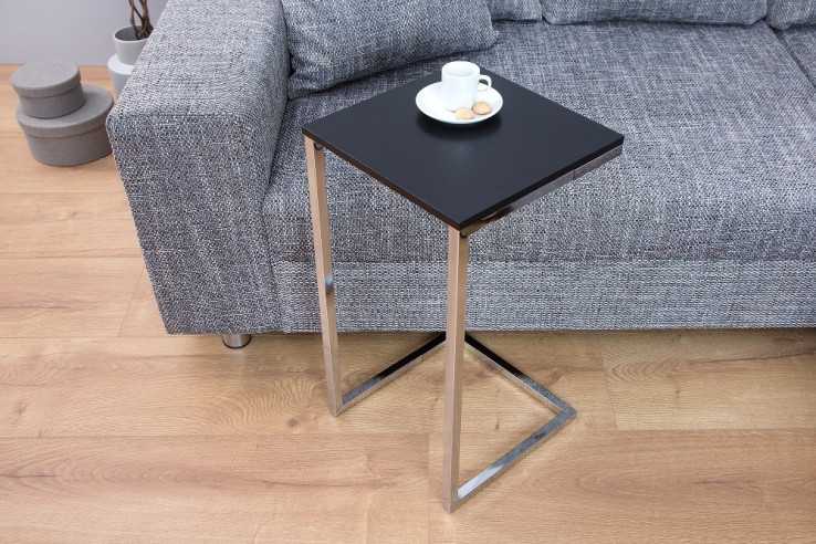 KOMPANI - 60CM SIDOBORD SVART/SILVER