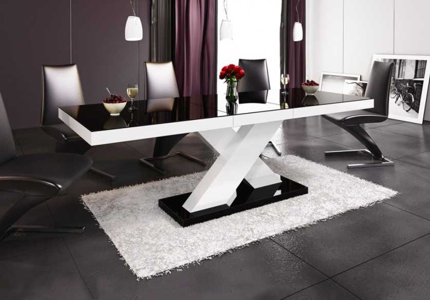 VICCO X - 160-210CM MATBORD HÖGGLANS SVART/VIT/GRÅ