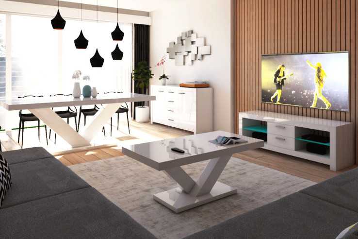 VICCO V - 120CM SOFFBORD SVART/VIT/GRÅ/BRUN