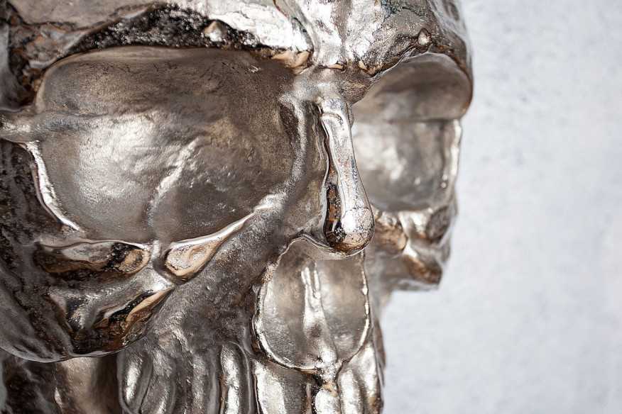 BUA - 40CM DÖSKALLE VÄGGSKULPTUR SILVER