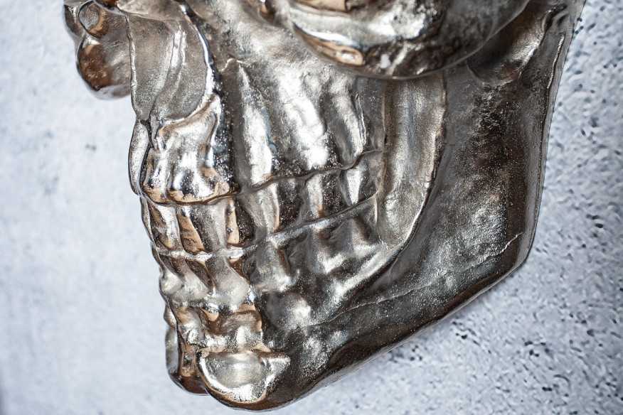 BUA - 40CM DÖSKALLE VÄGGSKULPTUR SILVER