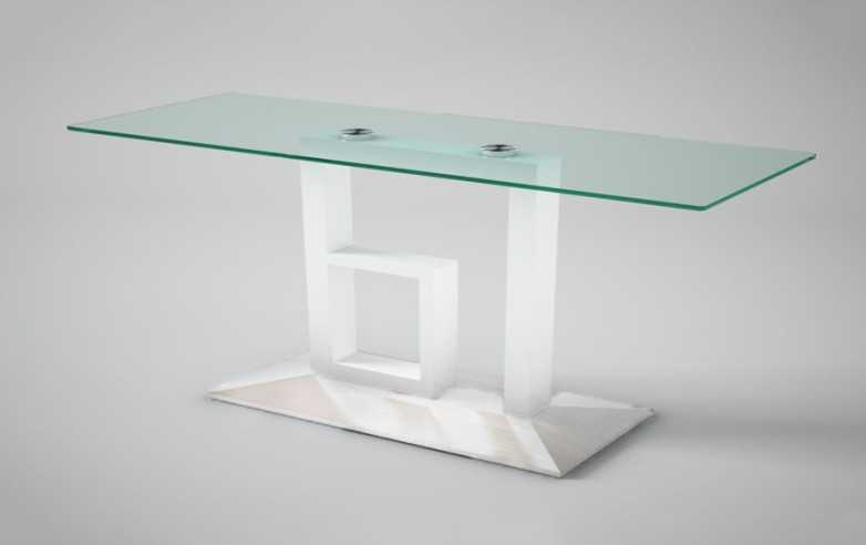 HEIKO - Modern exklusiv VIT MATBORD i glas