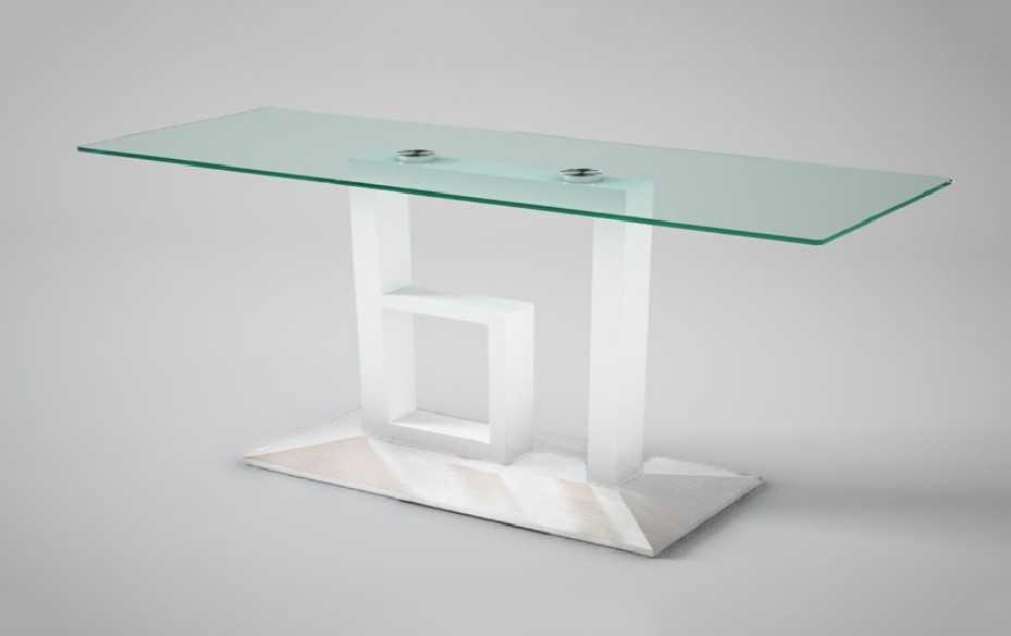 HEIKO - Modern exklusiv VIT MATBORD i glas