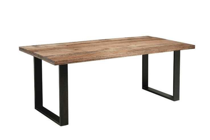 LYSINDA - 180CM MATBORD SVART/MANGOTRÄD