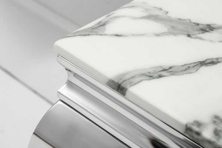 LUIS - 140CM SMINK/KONSOLBORD I SILVER/MARMOR GLAS