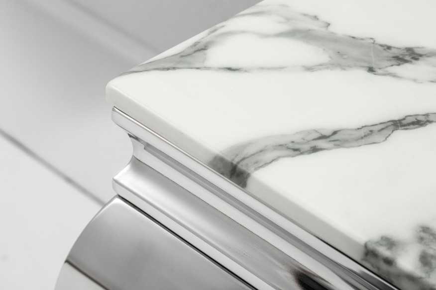 LUIS - 140CM SMINK/KONSOLBORD I SILVER/MARMOR GLAS