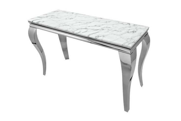 LUIS - 140CM SMINK/KONSOLBORD I SILVER/MARMOR GLAS