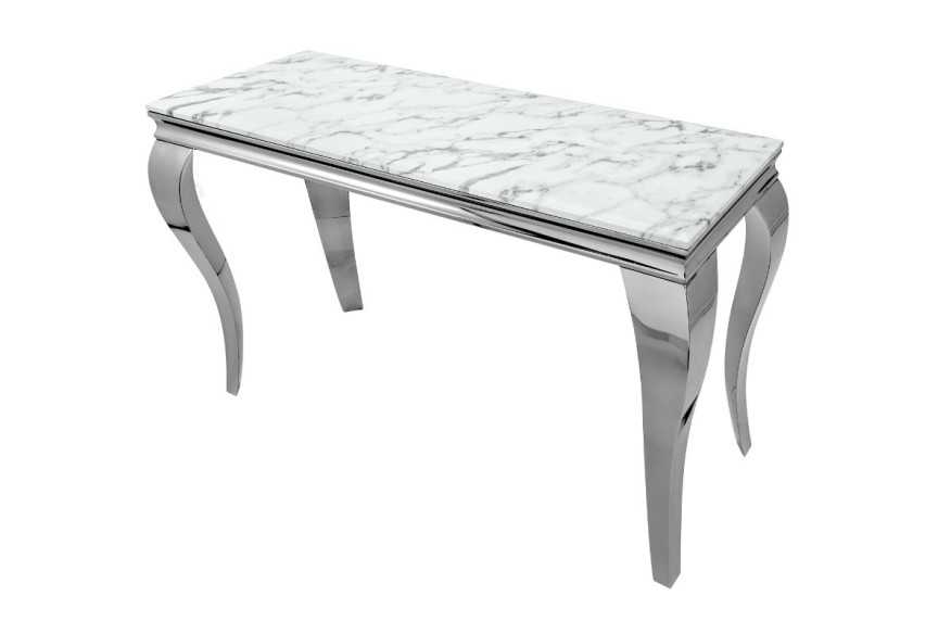 LUIS - 140CM SMINK/KONSOLBORD I SILVER/MARMOR GLAS