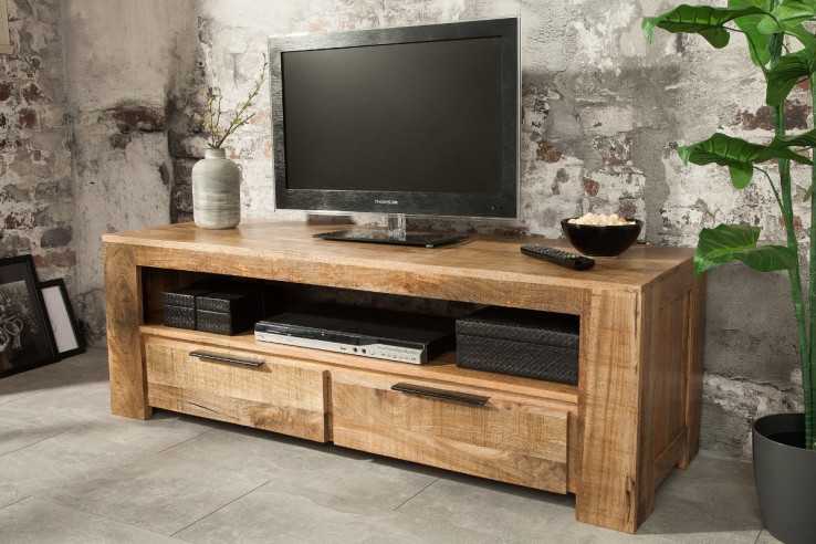 KUNGE - 130CM  TV-BÄNK MANGOTRÄ