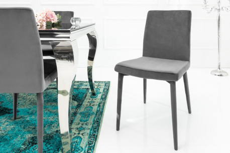 DUDA - GRÅ MATSTOL I  SAMMET