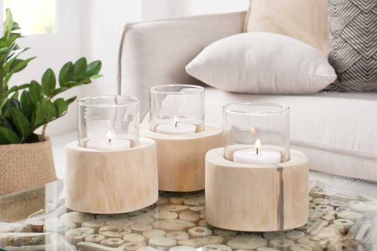 ALLE - 3 SET LJUSLYKTOR I TEAK