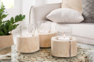 ALLE - 3 SET LJUSLYKTOR I TEAK