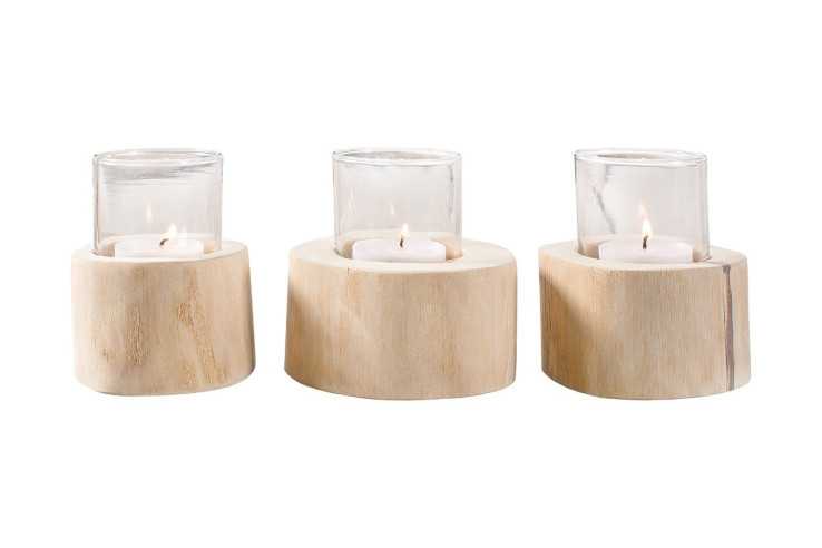 ALLE - 3 SET LJUSLYKTOR I TEAK