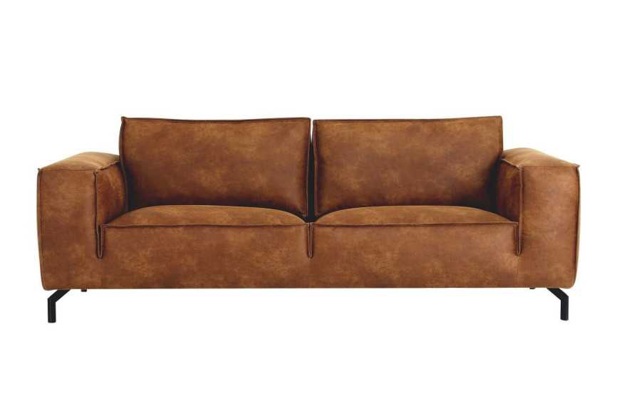 HELIA - ELEGANT BRUN/ORANGE SOFFA I LÄDER
