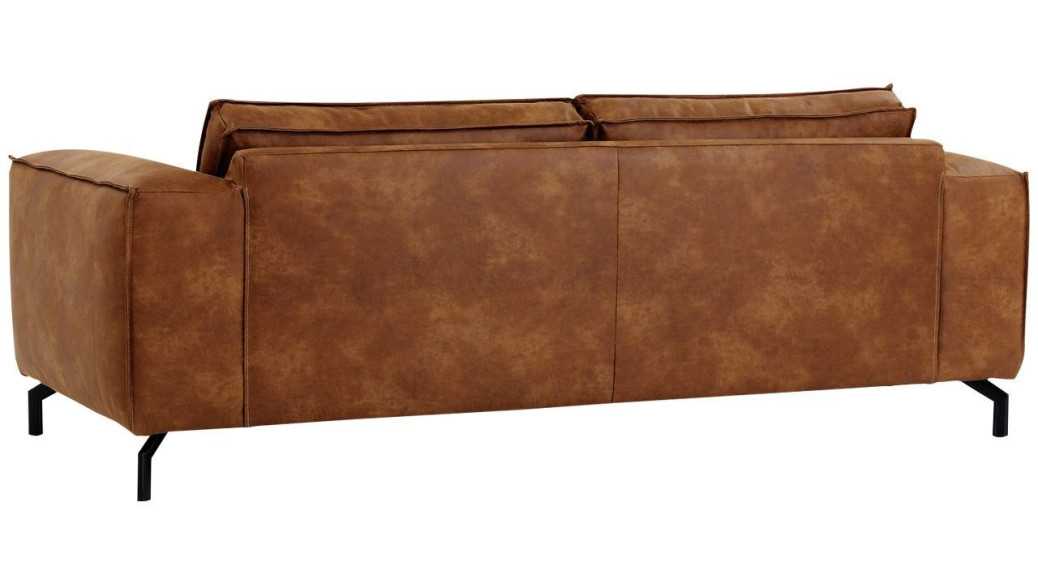 HELIA - ELEGANT BRUN/ORANGE SOFFA I LÄDER