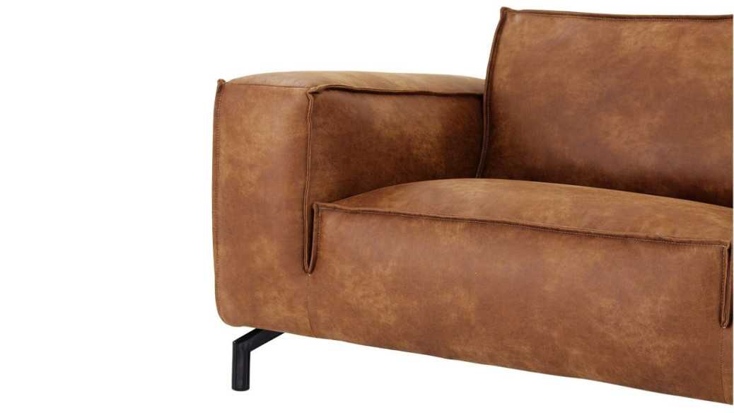 HELIA - ELEGANT BRUN/ORANGE SOFFA I LÄDER