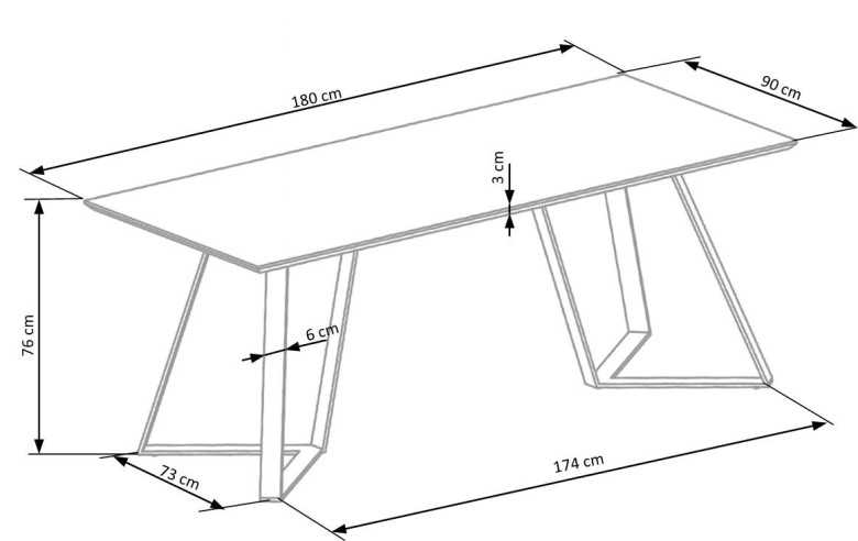 VIDAR - 180CM VALNÖTSFÄRGAT MATBORD