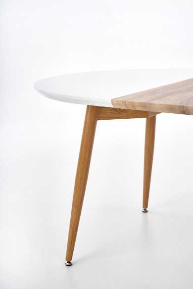 ANGELO - 120-200CM MATBORD I VIT/HONUNGSFÄRGAD EK