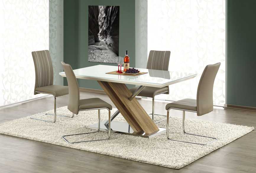 MILLICENT - 160CM MATBORD VIT/SONOMA-EK