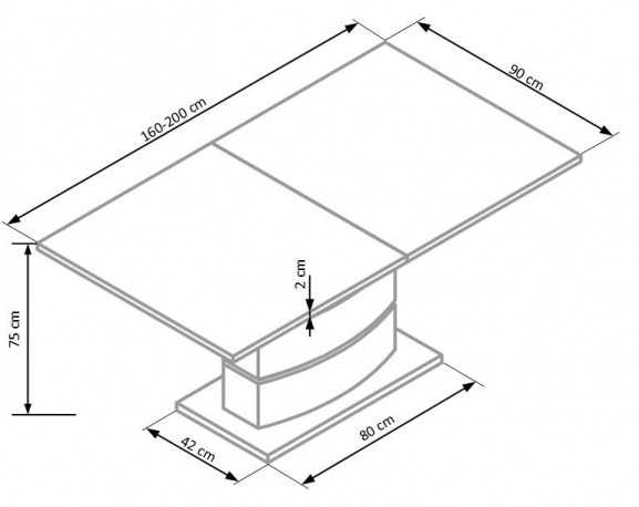 BEYLA - 160-200CM FÖRLÄNGNINGSBART MATBORD