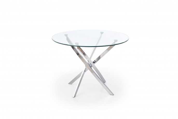 NEUTRE - Ø100CM MATBORD I GLAS/KROMAT STÅL