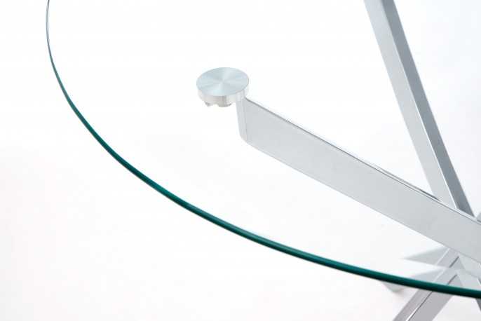 NEUTRE - Ø100CM MATBORD I GLAS/KROMAT STÅL