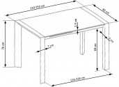 TIMEA XL - 130-250CM VITT MATBORD