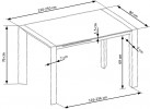 TIMEA XL - 130-250CM VITT MATBORD