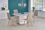 SERAFINA - 140-180CM FÖRLÄNGNINGSBART BORD VIT/GYLLENE EK