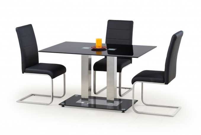 AMABEL - 130CM MATBORD I SVART GLAS