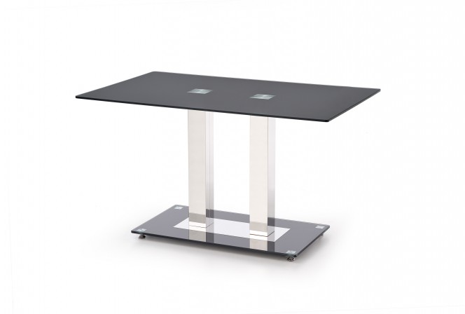 AMABEL - 130CM MATBORD I SVART GLAS 2