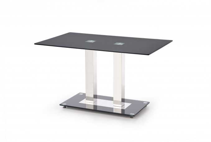 AMABEL - 130CM MATBORD I SVART GLAS