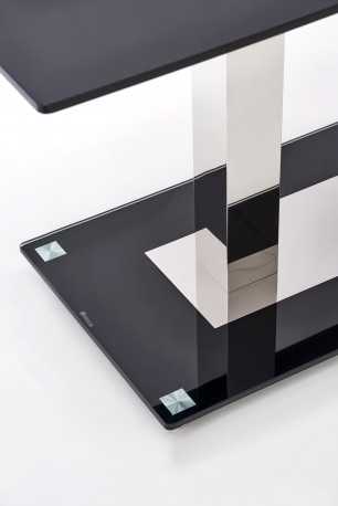 AMABEL - 130CM MATBORD I SVART GLAS