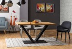 TURE - 150/180CM MATBORD I NATURLIG FANÉR/SVART METALL