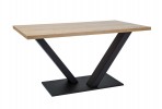 TURE - 150/180CM MATBORD I NATURLIG FANÉR/SVART METALL