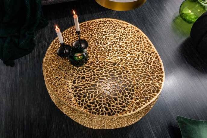 LEVA - 80CM HANDGJORT SOFFBORD I GULD