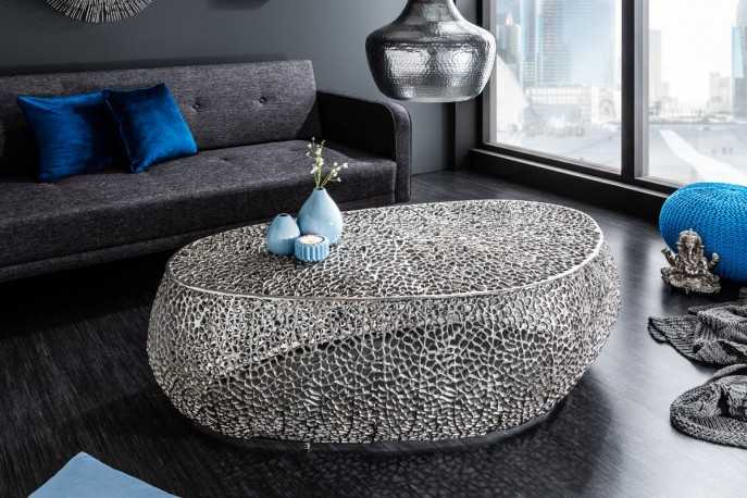LEVA - 122CM HANDGJORT SOFFBORD I SILVER