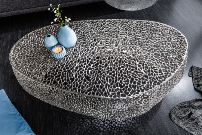 LEVA - 122CM HANDGJORT SOFFBORD I SILVER 2