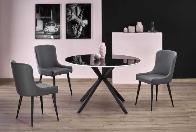 LUKA - Ø120CM SVART/VIT GLASBORD