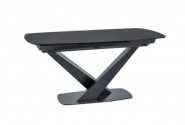MOSTA - 160-220CM MATBORD TEMPERERAT GLAS/MATTSVART