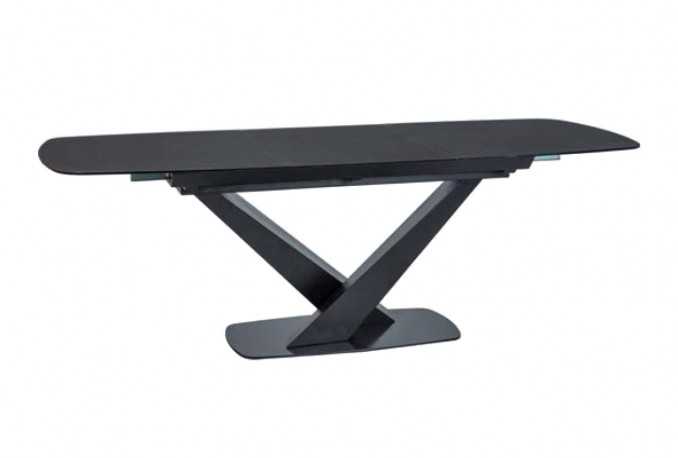 MOSTA - 160-220CM MATBORD TEMPERERAT GLAS/MATTSVART