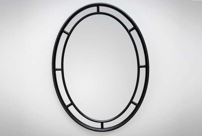 MIND - 91x120CM OVAL SPEGEL I MATTSVART