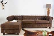 CHESTERFIELD - VÄNSTER DIVANSOFFA I ANTIKBRUNT
