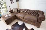 CHESTERFIELD - VÄNSTER DIVANSOFFA I ANTIKBRUNT