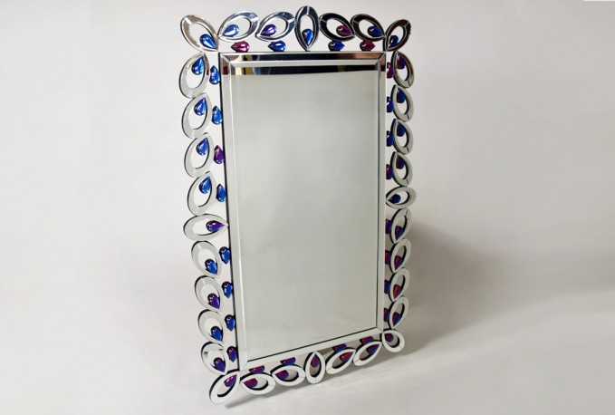 TINTO - 75x116CM SILVERSPEGEL M. DEKORATIVA GLASSTENAR