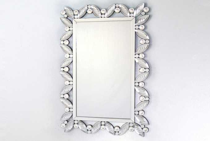 GRODY - 60X88CM SILVERSPEGEL M. KRISTALLSTENAR