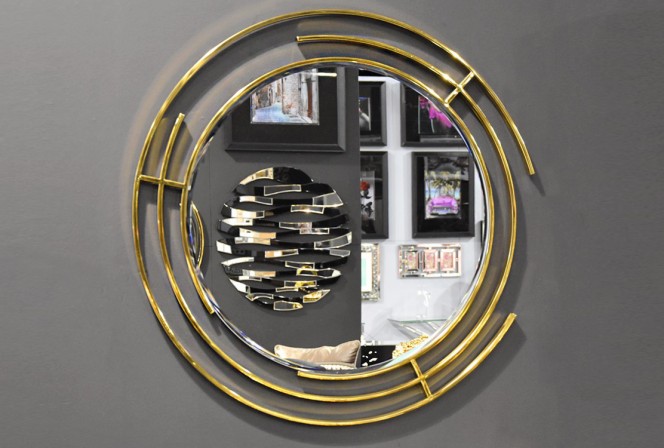 IDALIA - 90X90CM SPEGEL ROSTFRITT STÅL I GULD