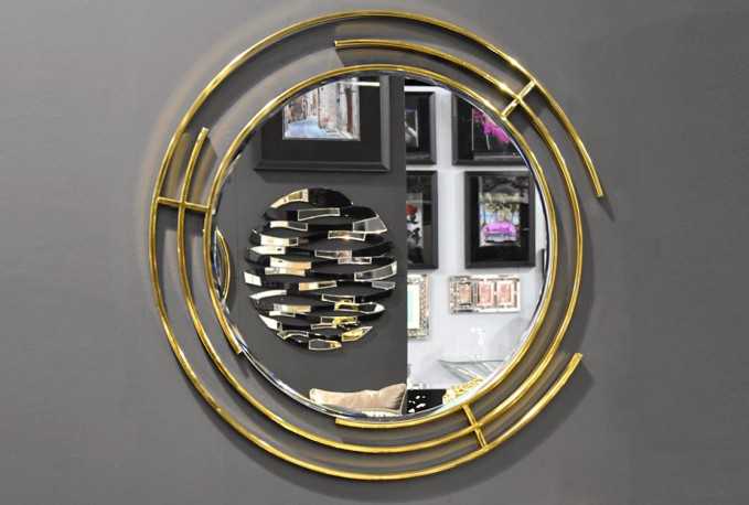 IDALIA - 90X90CM SPEGEL ROSTFRITT STÅL I GULD