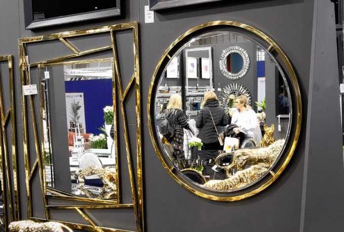 REFFA - 89X89CM GULDSPEGEL I ROSTFRITT STÅL