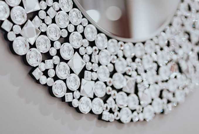 ARANDA - 90X90CM SPEGEL M. KRISTALLSTENAR